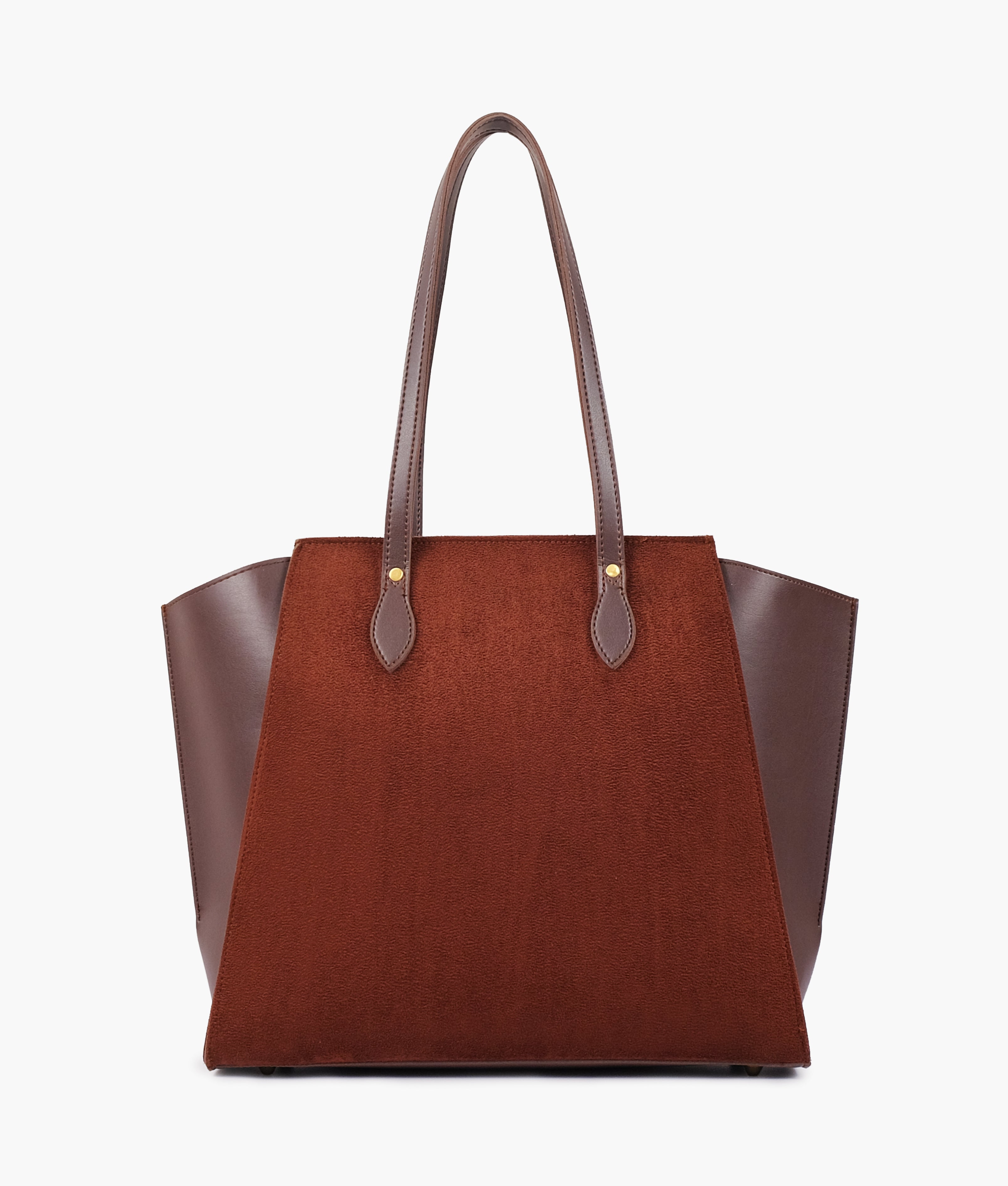 Dark brown suede classic tote bag