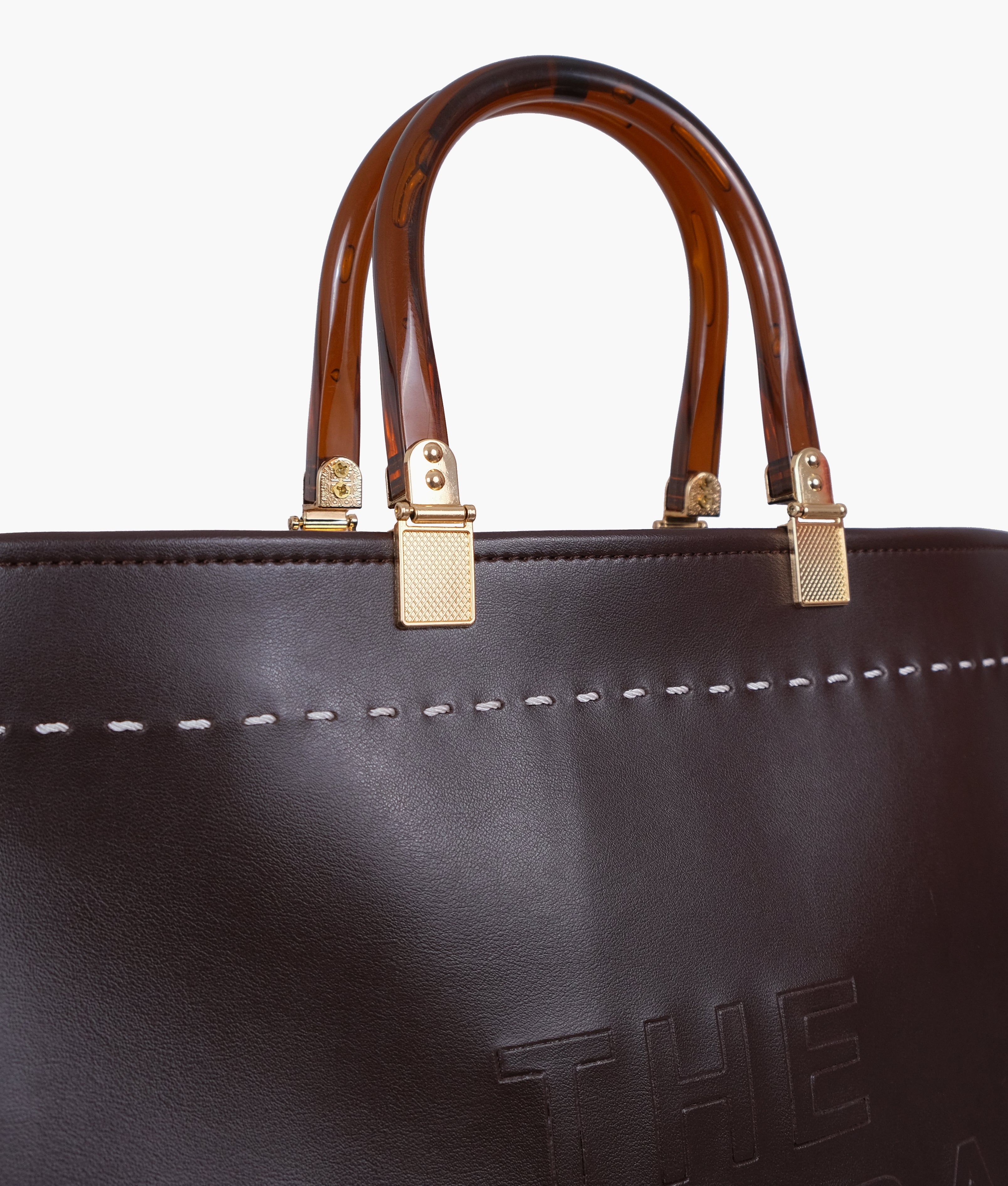 Dark brown signature tote bag