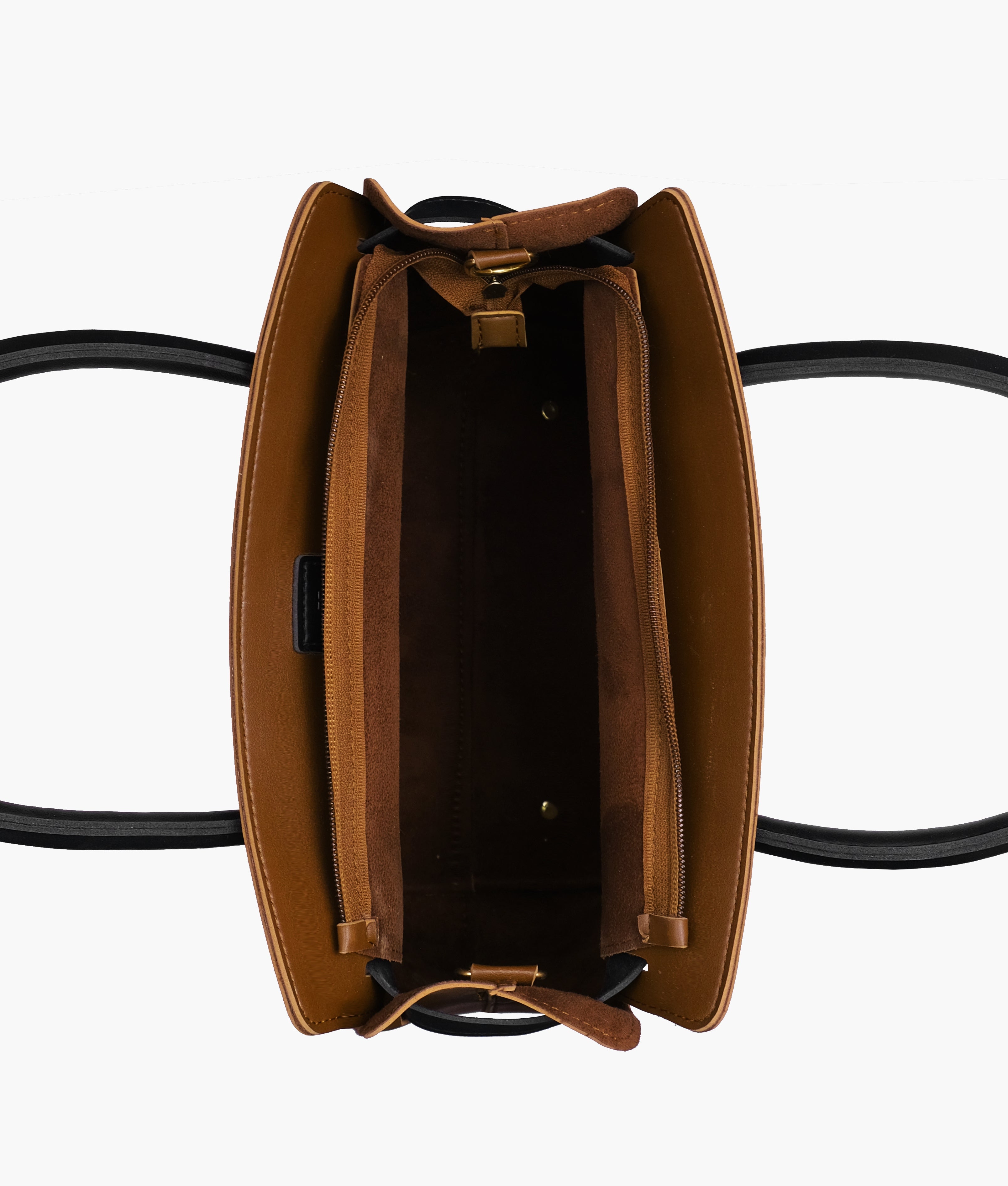 Brown handbag with front buckle