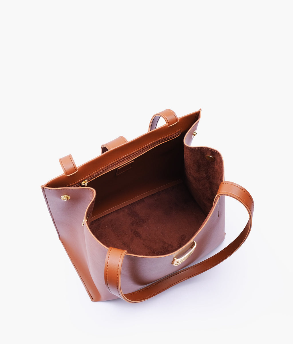 Brown mini tote bag