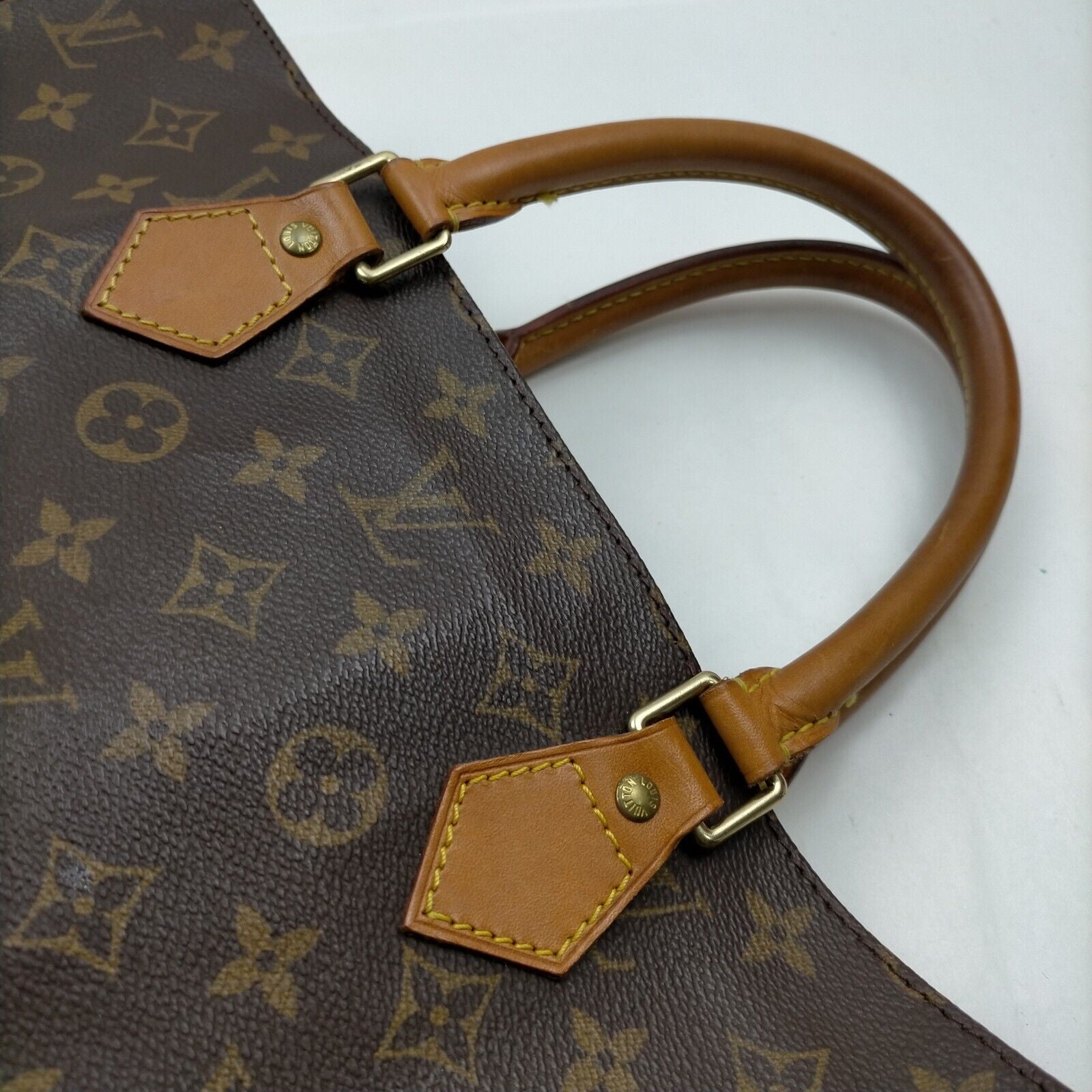 Louis Vuitton Sac Plat Browns Monogram Hand Bag